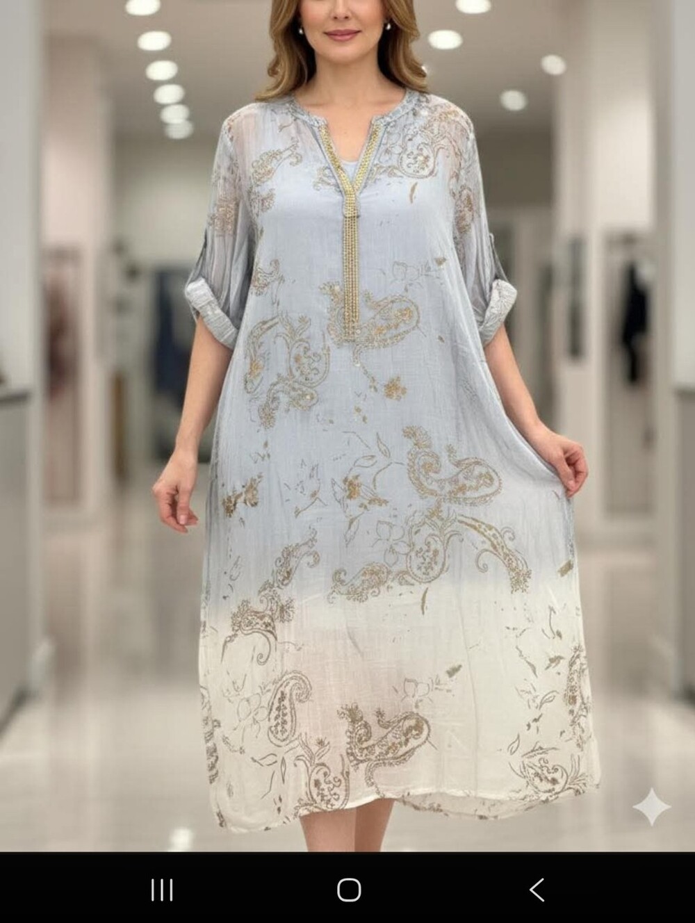 Dolma Resortwear Samira Paisley Kaftan Dress S/M